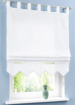 bonprix bonprix Estores Romanos>Persiana romana con borde de ganchillo Blanco