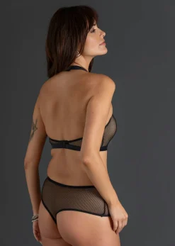 Mujer bonprix bonprix Picardías anudado al cuello + tanga de talle alto (2 piezas)