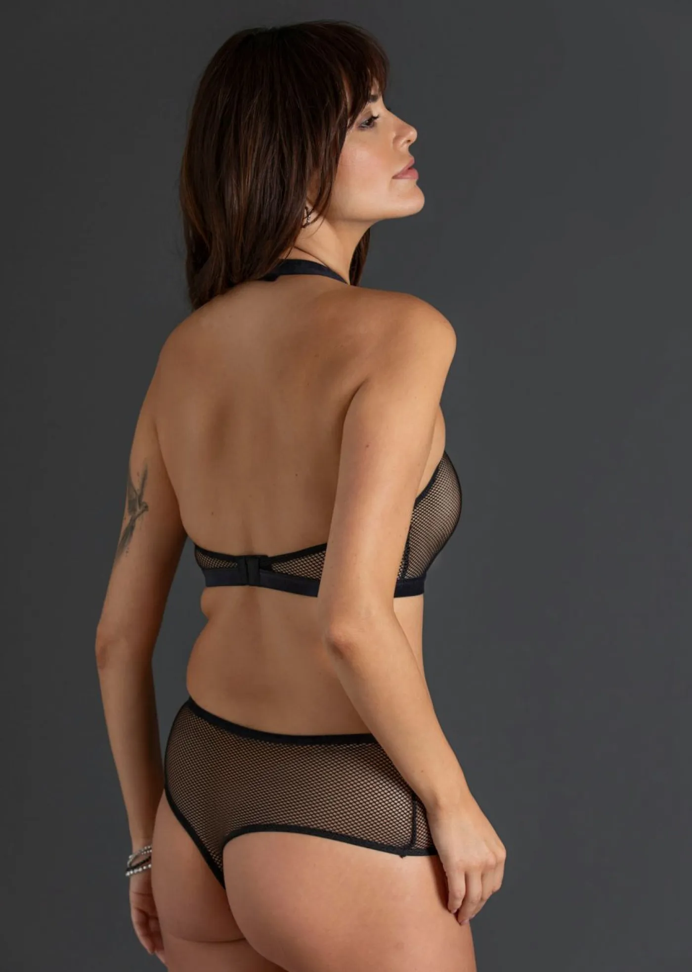 Mujer bonprix bonprix Picardías anudado al cuello + tanga de talle alto (2 piezas)