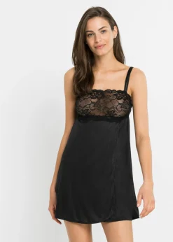 bonprix bonprix Corsés|Lencería>Picardías con efecto brillante Negro