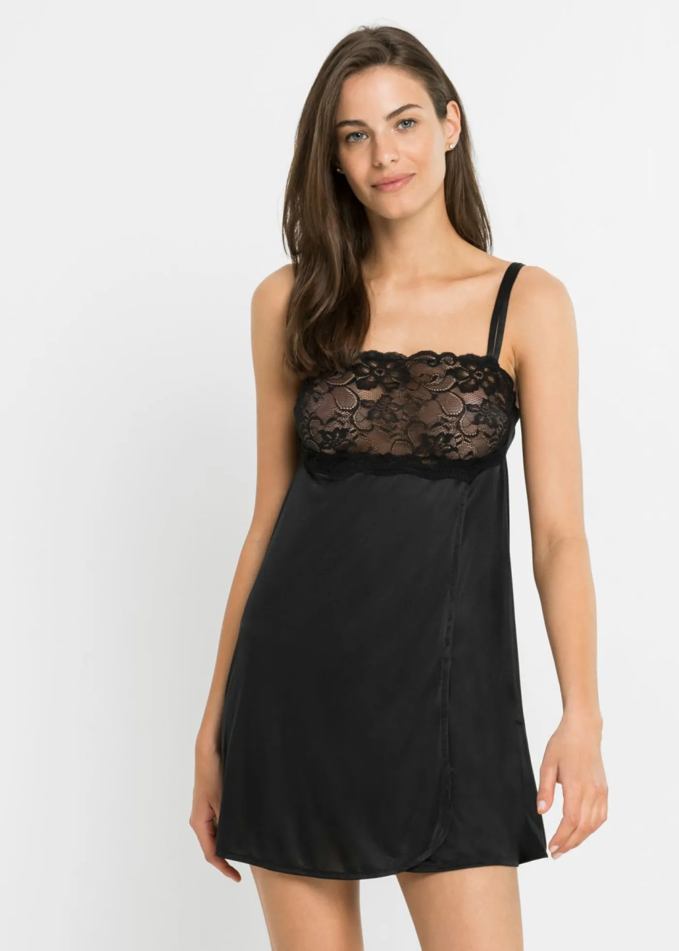 bonprix bonprix Corsés|Lencería>Picardías con efecto brillante Negro