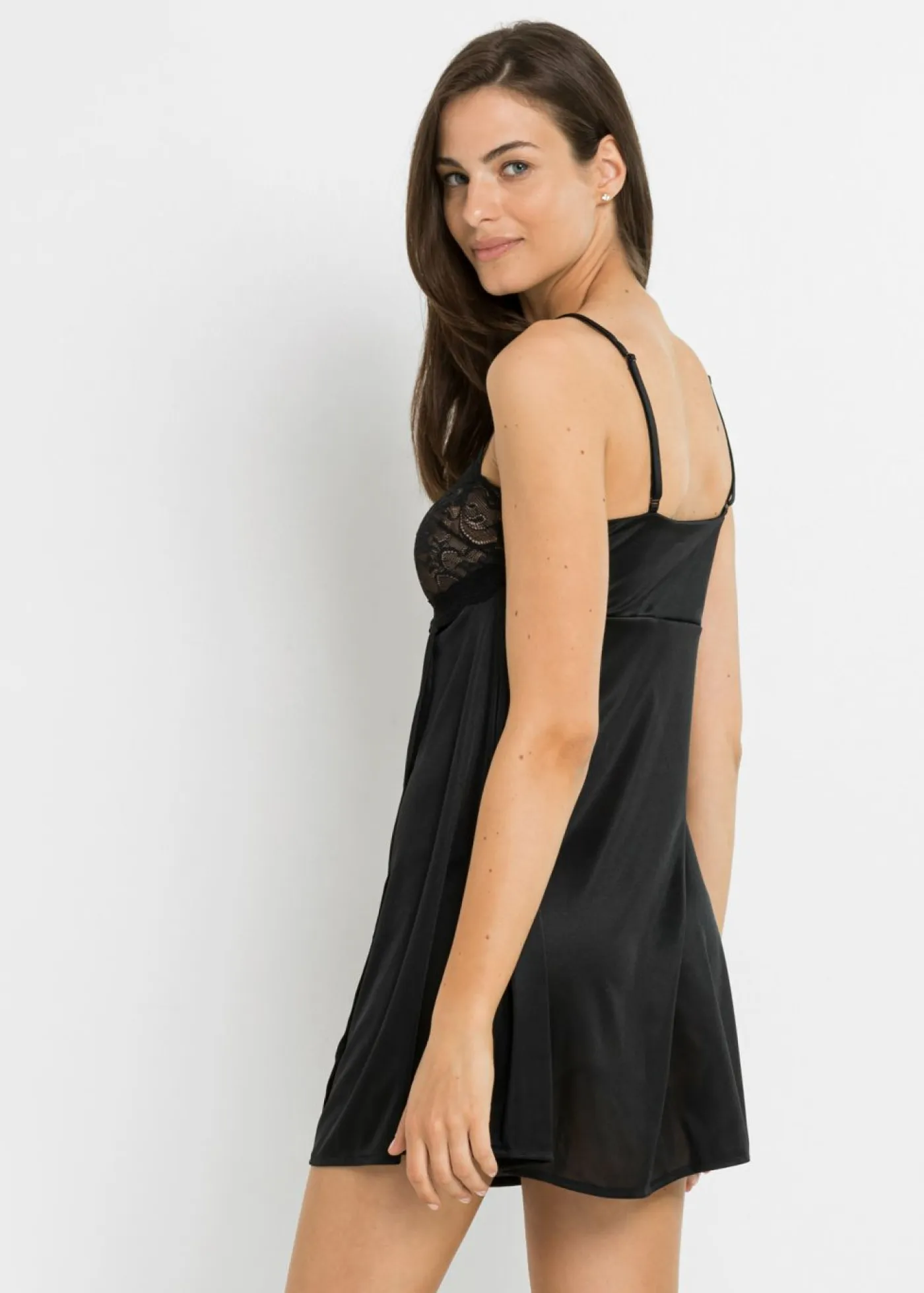 bonprix bonprix Corsés|Lencería>Picardías con efecto brillante Negro