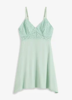 bonprix bonprix Corsés|Lencería>Picardías de mezcla de viscosa suave Verde pastel