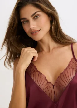 Mujer bonprix bonprix Picardías de satén con bordado elegante