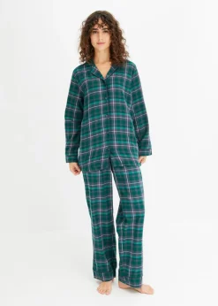 bonprix bonprix Ropa Para Dormir>Pijama verde bosque a cuadros
