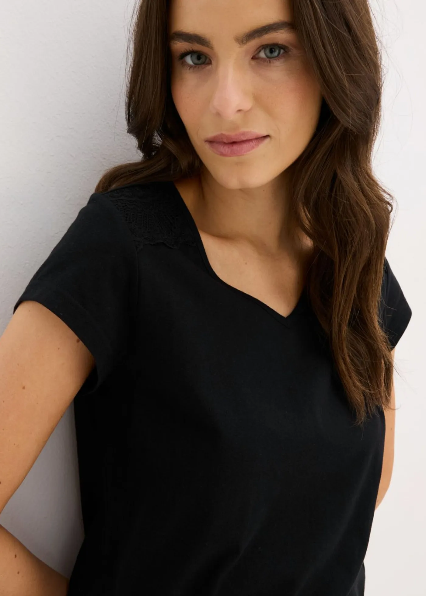 bonprix bonprix Ropa Para Dormir>Pijama capri con culotte ancho Negro