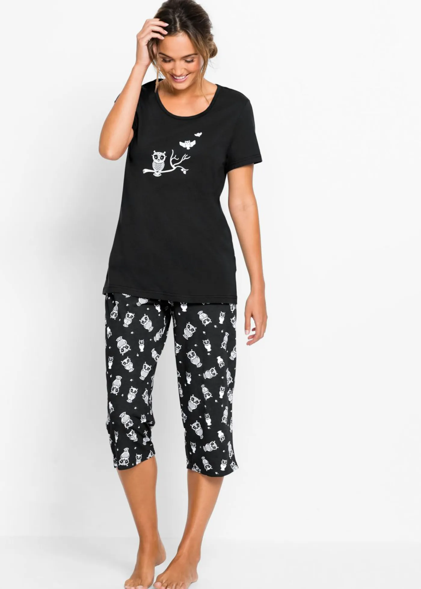 Mujer bonprix bonprix Pijama capri con mangas cortas