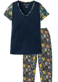 Mujer bonprix bonprix Pijama capri con mangas cortas, de algodón puro