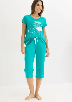 Mujer bonprix bonprix Pijama capri de algodón orgánico puro