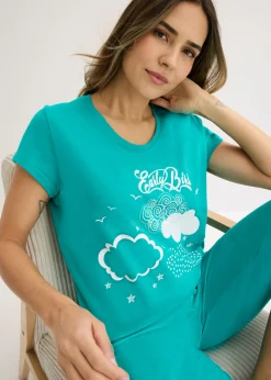 Mujer bonprix bonprix Pijama capri de algodón orgánico puro