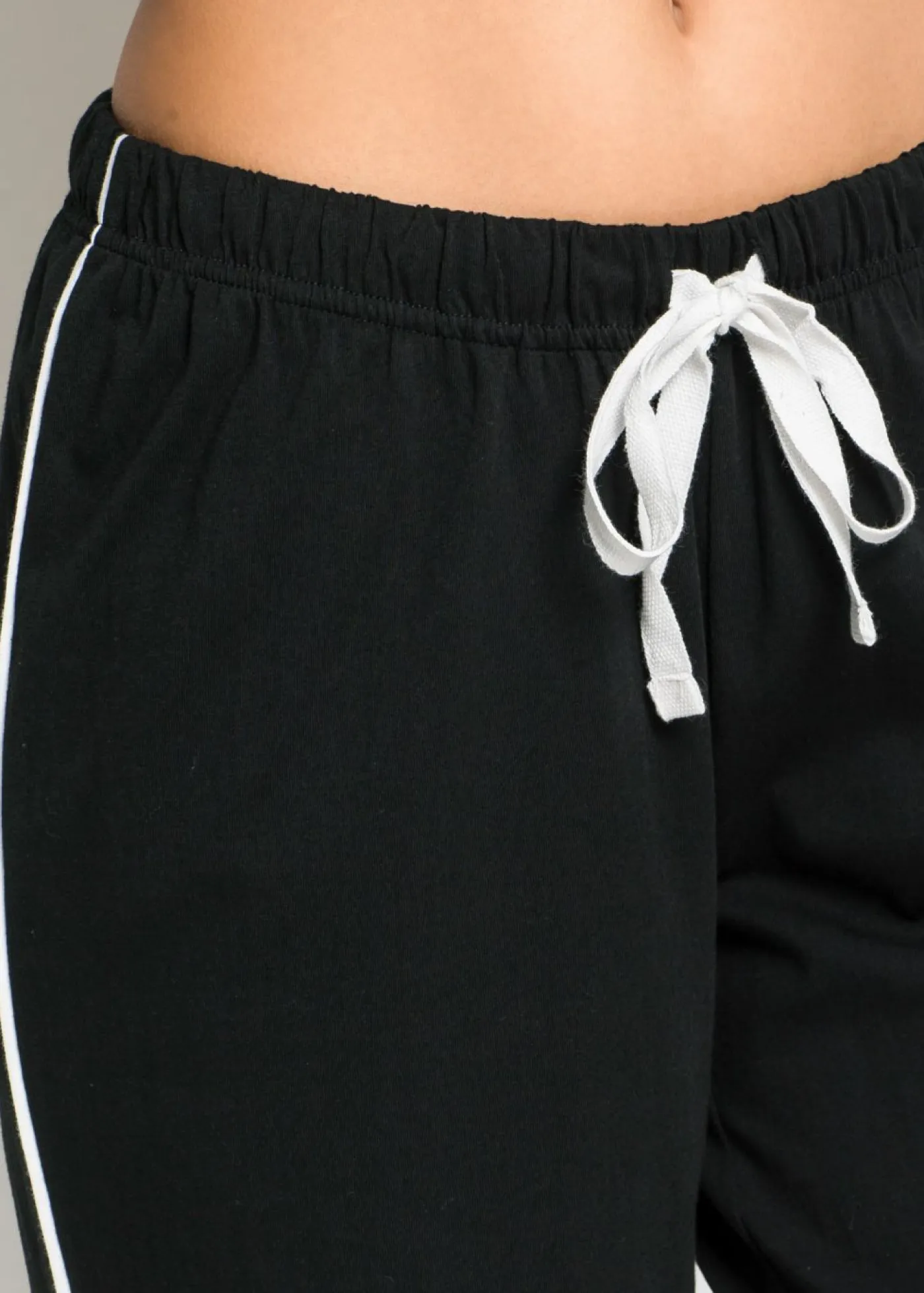 bonprix bonprix Ropa Para Dormir>Pijama capri de algodón orgánico puro Negro-blanco