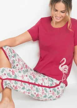 Mujer bonprix bonprix Pijama capri de algodón puro