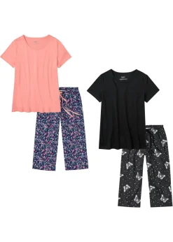 Mujer bonprix bonprix Pijama capri de algodón puro (2 unidades)