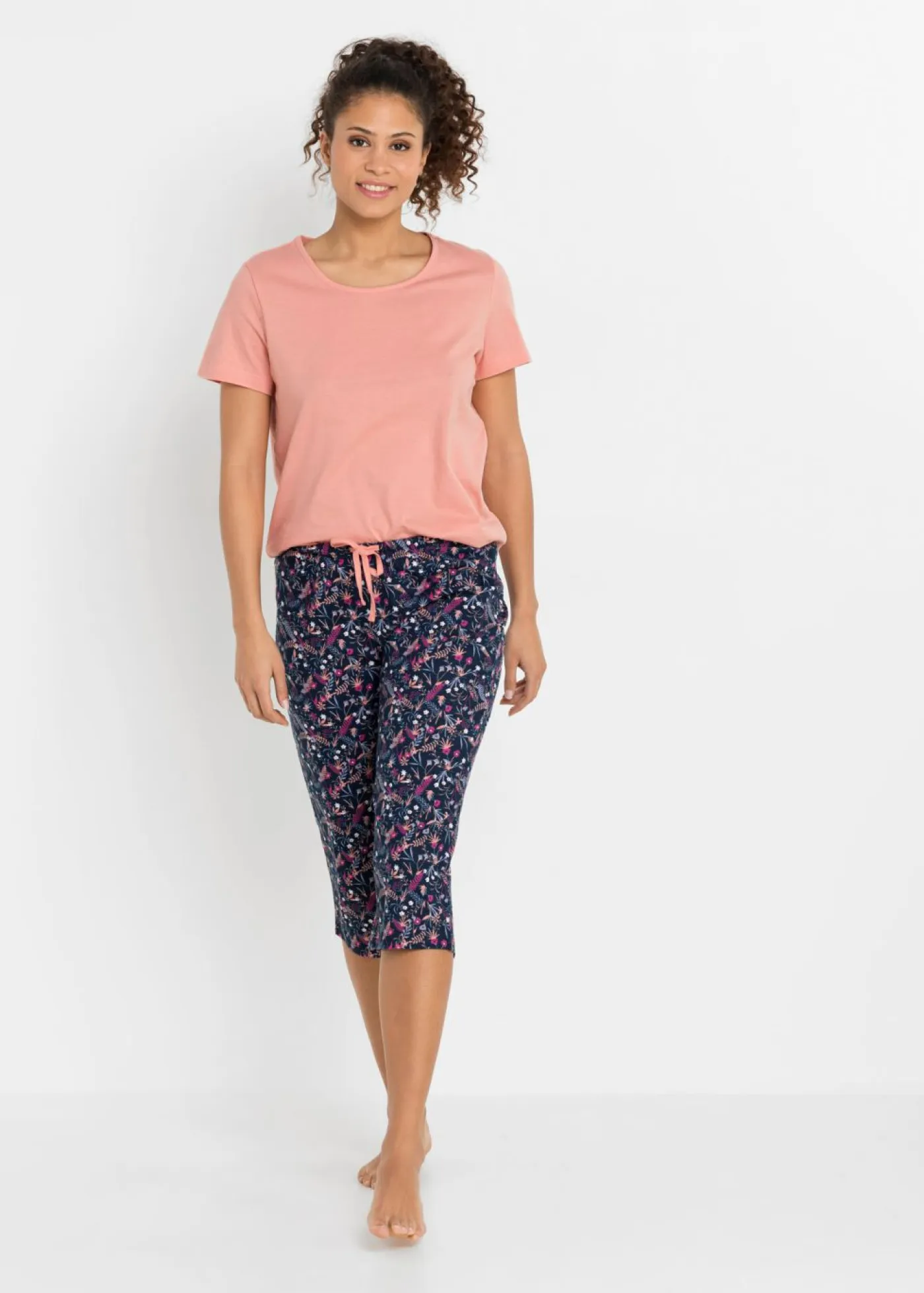 Mujer bonprix bonprix Pijama capri de algodón puro (2 unidades)