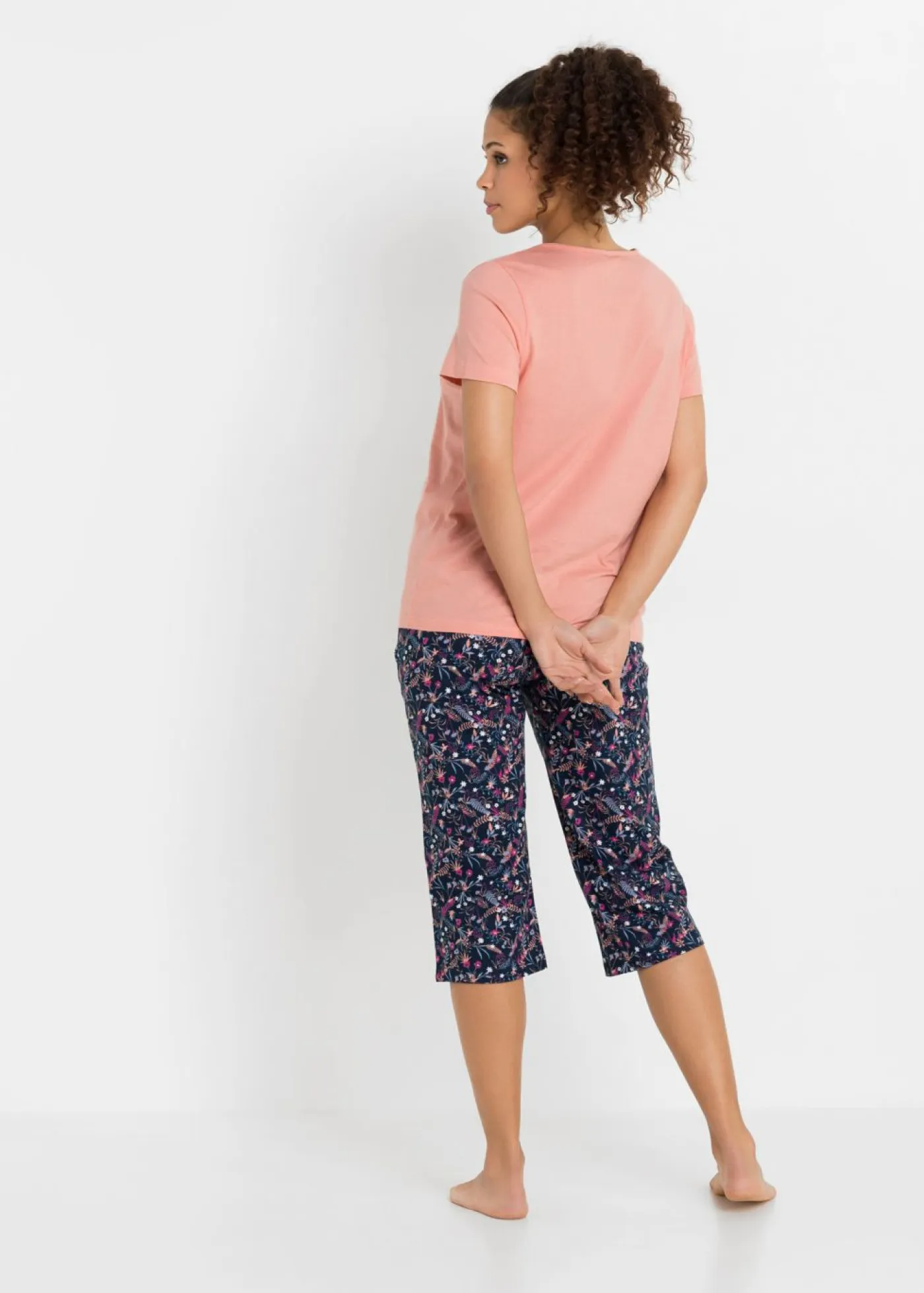 Mujer bonprix bonprix Pijama capri de algodón puro (2 unidades)