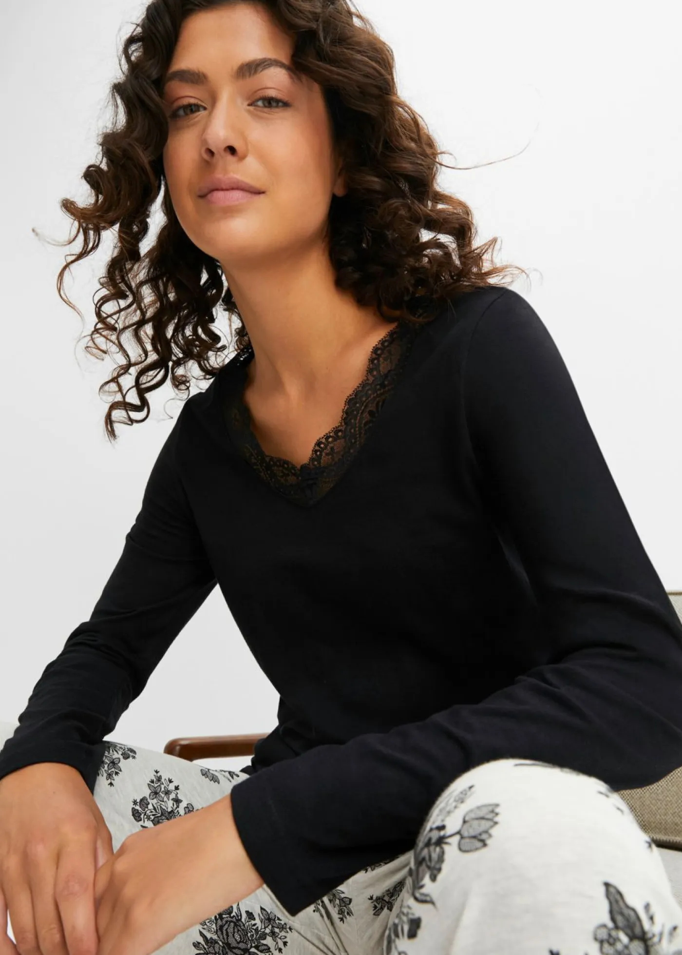 Mujer bonprix bonprix Pijama con encaje discreto