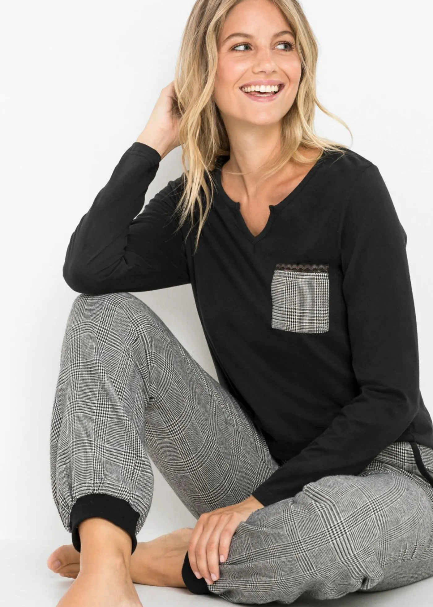 Mujer bonprix bonprix Pijama con pantalón de franela