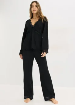 Mujer bonprix bonprix Pijama con ribete de encaje