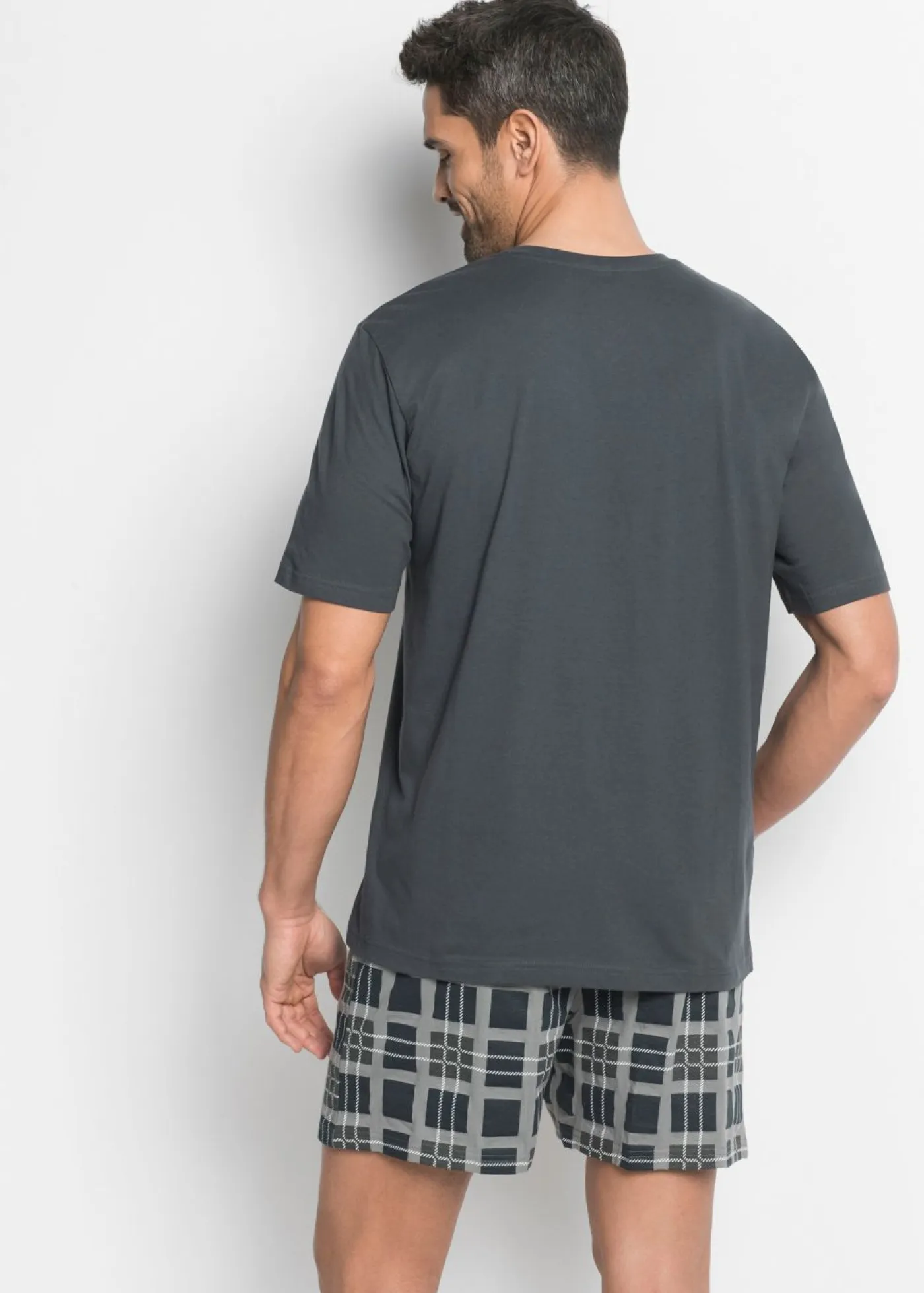 bonprix bonprix Pijamas|Ropa Interior·Pijamas>Pijama corto antracita/azul oscuro/gris neutro/blanco