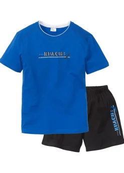 bonprix bonprix Pijamas|Ropa Interior·Pijamas>Pijama corto con algodón suave azur-negro