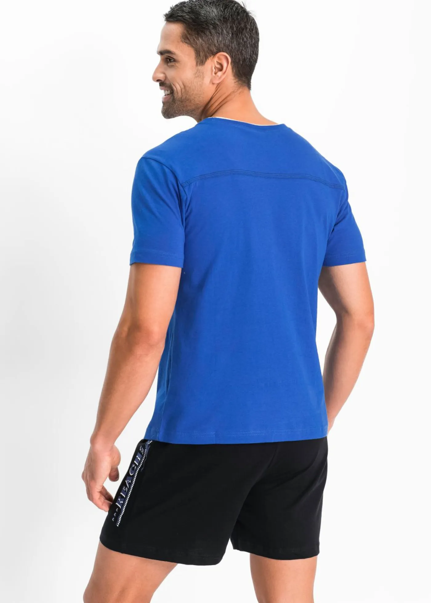 bonprix bonprix Pijamas|Ropa Interior·Pijamas>Pijama corto con algodón suave azur-negro