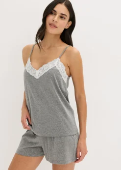Mujer bonprix bonprix Pijama corto con encaje fino