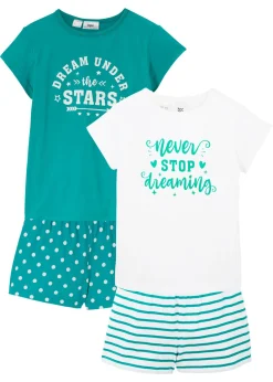 Niños bonprix bonprix Pijama corto de algodón puro con mangas cortas (4 piezas)