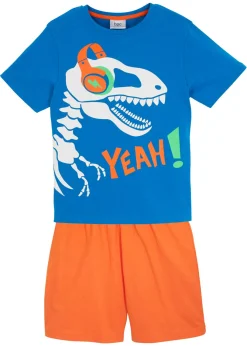 bonprix bonprix Niño·Pijamas>Pijama corto de algodón puro (2 piezas) Azur-naranja