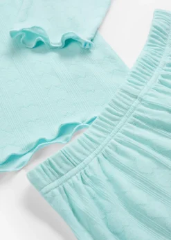 bonprix bonprix Niña·Pijamas>Pijama de algodón con estampado de corazones Turquesa pastel