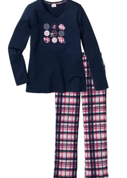 bonprix bonprix Ropa Para Dormir>Pijama de algodón orgánico puro Azul marino