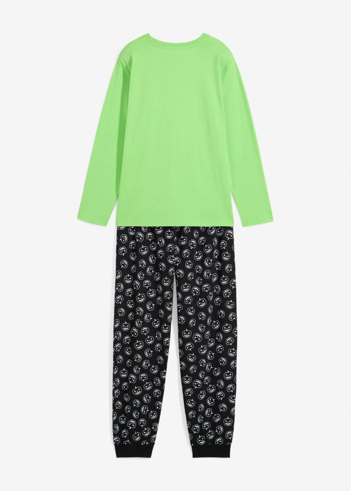 bonprix bonprix Niño·Pijamas|Niña·Pijamas>Pijama de algodón orgánico puro (2 piezas) verde brillante + negro
