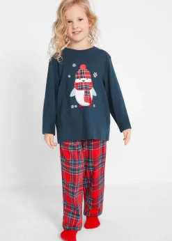 bonprix bonprix Niño·Pijamas|Niña·Pijamas>Pijama de algodón orgánico puro (2 piezas) Azul oscuro de cuadros