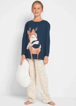 bonprix bonprix Niña·Pijamas>Pijama de algodón orgánico puro (2 piezas) Azul oscuro