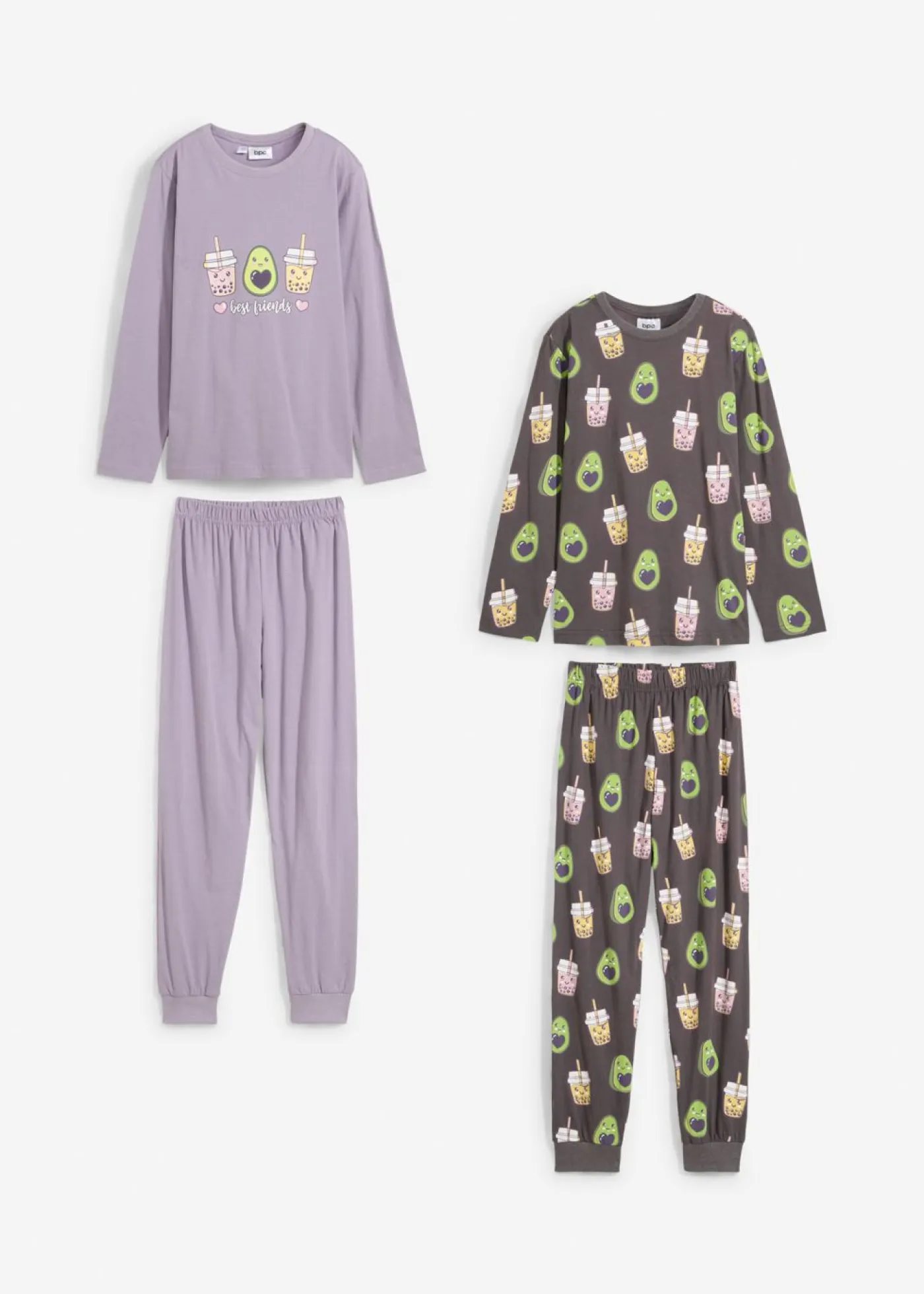 bonprix bonprix Niña·Pijamas>Pijama de algodón orgánico puro (4 piezas) pizarra-violeta ahumado
