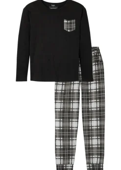 bonprix bonprix Pijamas|Ropa Interior·Pijamas>Pijama de algodón puro Negro-gris de cuadros