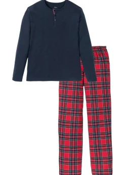 Hombre bonprix bonprix Pijama de algodón puro con botones y mangas largas