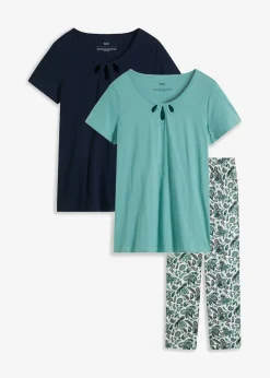 Mujer bonprix bonprix Pijama de algodón puro (3 piezas)
