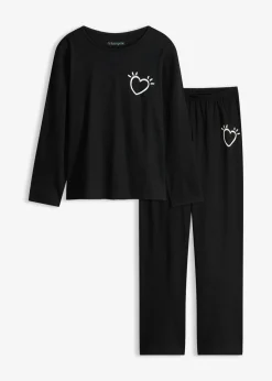 bonprix bonprix Ropa Para Dormir>Pijama de algodón suave Negro