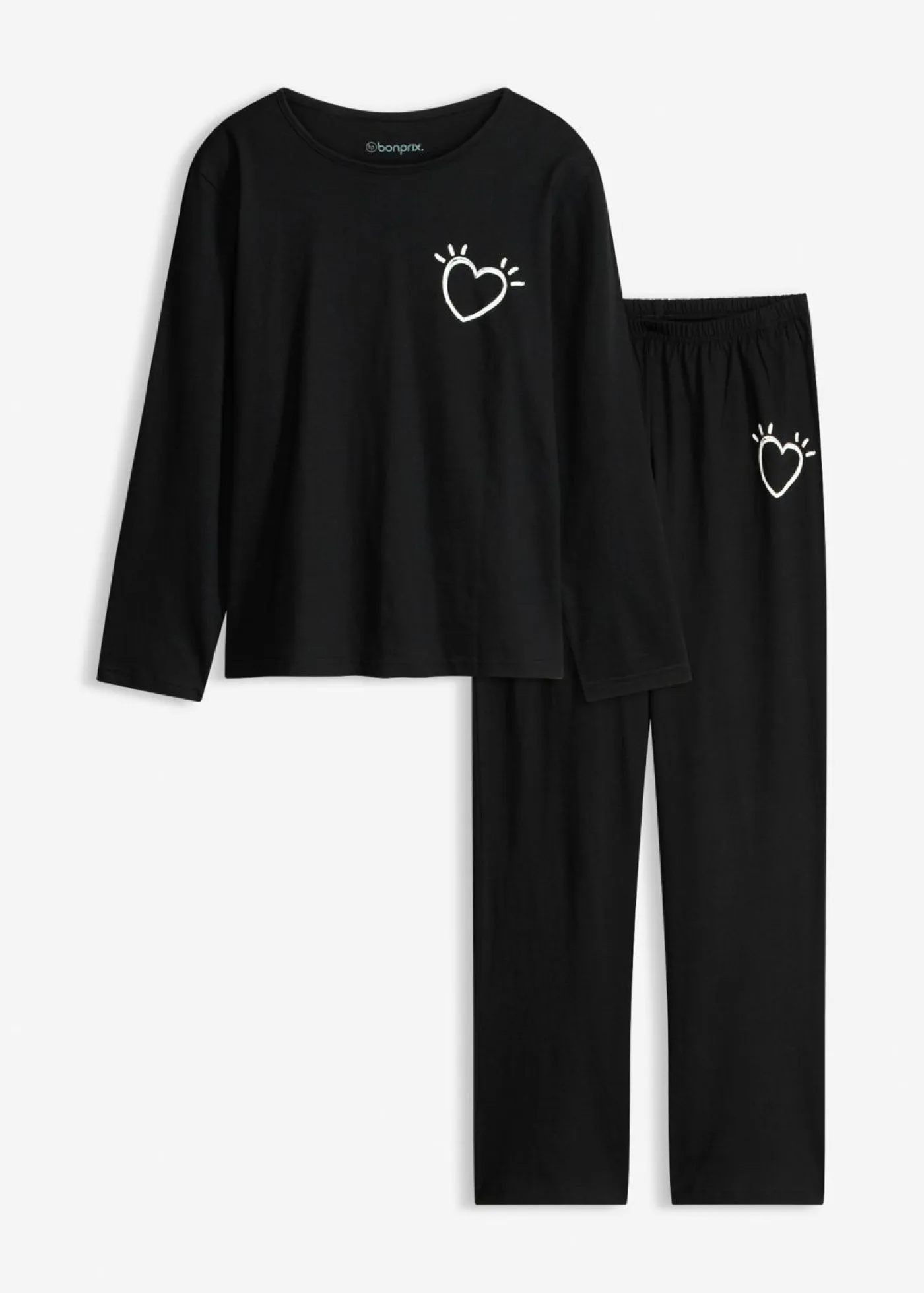 bonprix bonprix Ropa Para Dormir>Pijama de algodón suave Negro