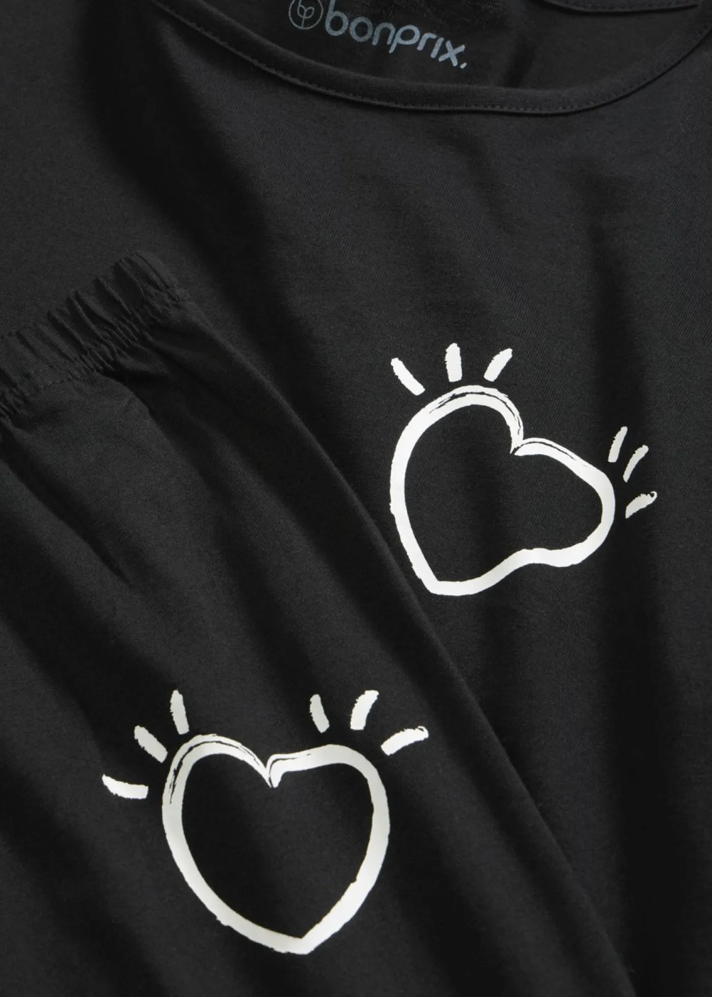 bonprix bonprix Ropa Para Dormir>Pijama de algodón suave Negro