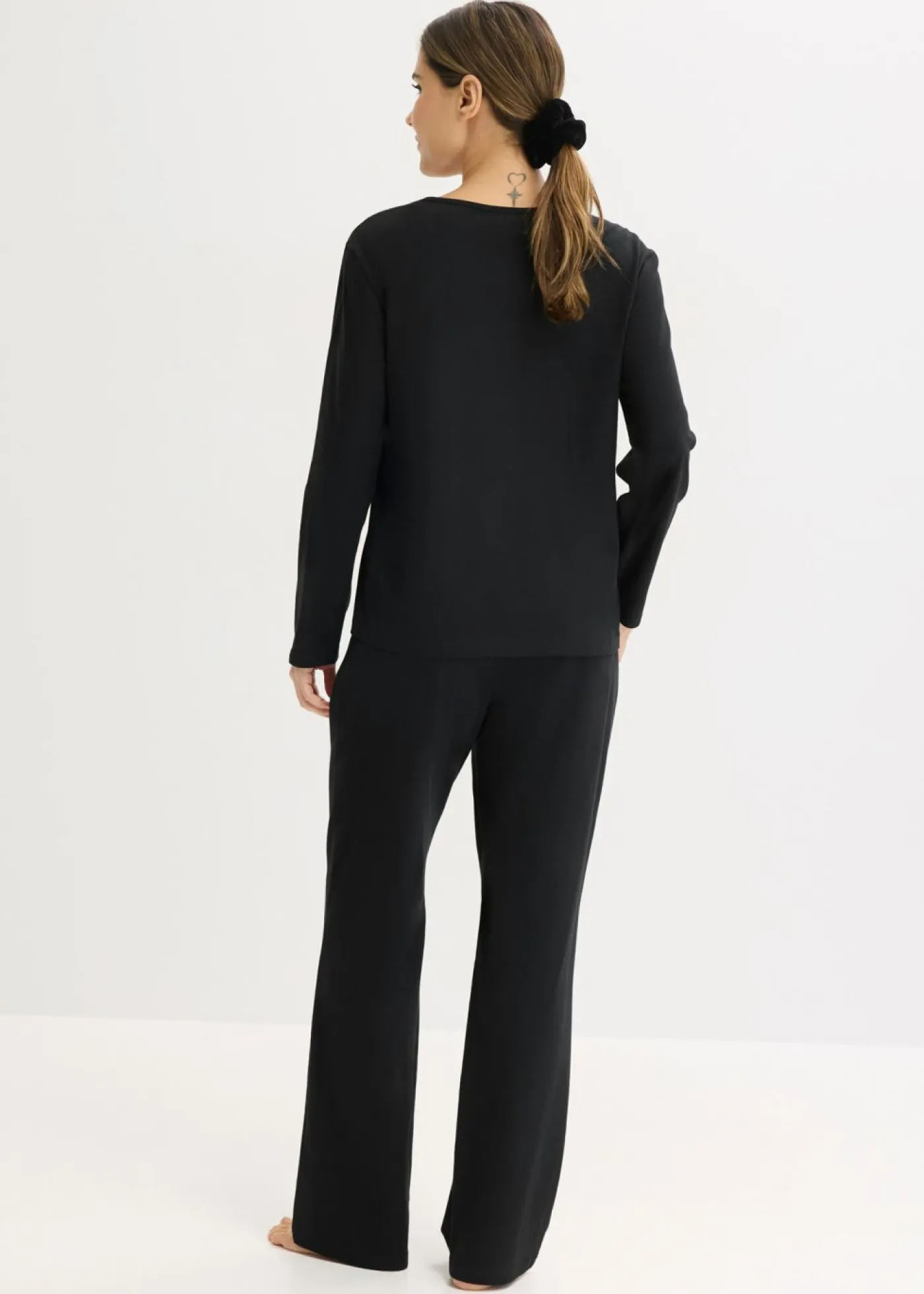 bonprix bonprix Ropa Para Dormir>Pijama de algodón suave Negro