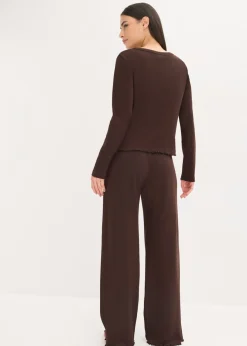 Mujer bonprix bonprix Pijama de canalé con botones