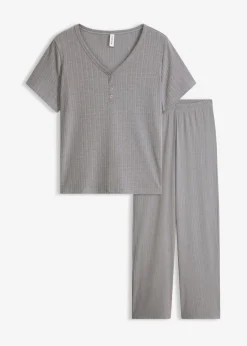 Mujer bonprix bonprix Pijama de canalé con viscosa