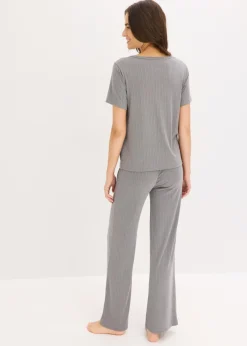 Mujer bonprix bonprix Pijama de canalé con viscosa