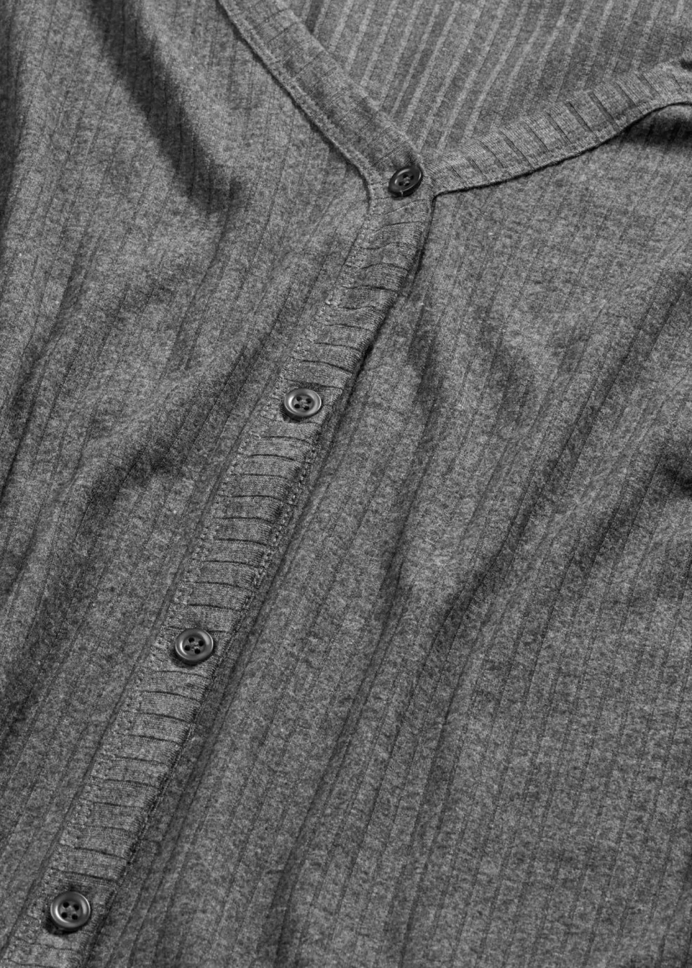 bonprix bonprix Homewear|Ropa Para Dormir>Pijama de canalé suave Antracita jaspeado