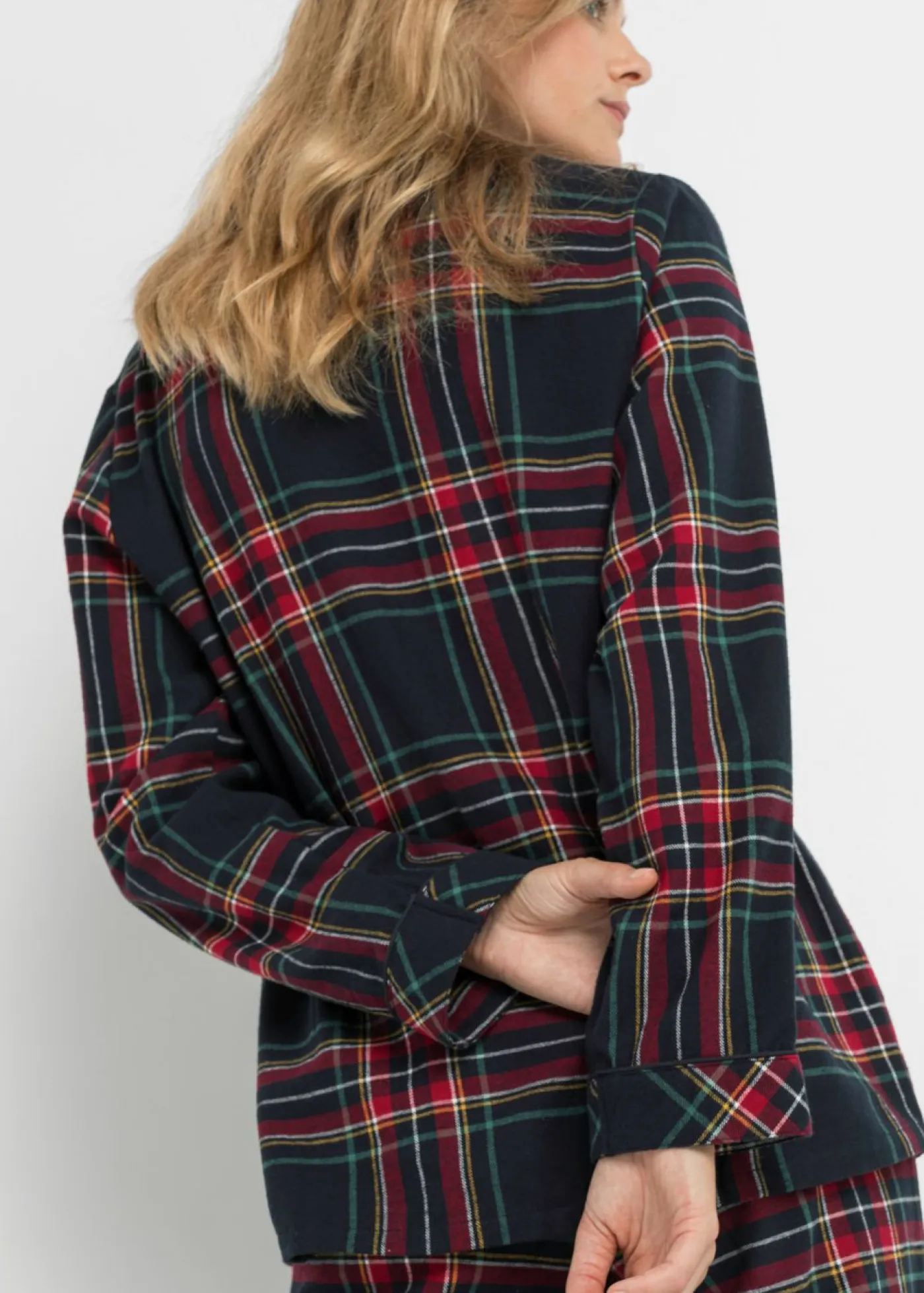 bonprix bonprix Ropa Para Dormir>Pijama de franela Azul marino de cuadros