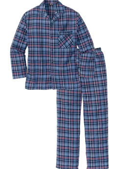 Hombre bonprix bonprix Pijama de franela suave con botones y mangas largas.