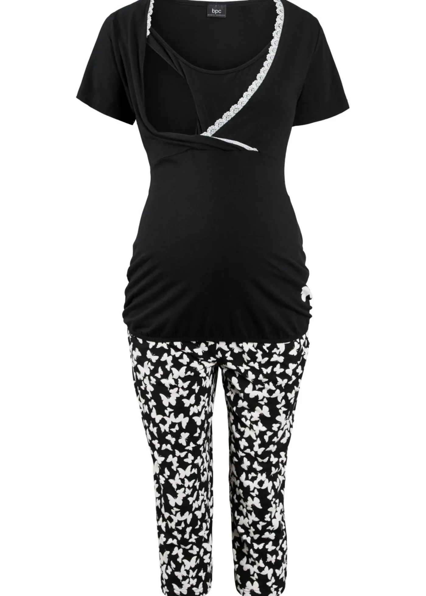 bonprix bonprix Premamá Y Lactancia|Ropa Para Dormir>Pijama de lactancia Negro estampado