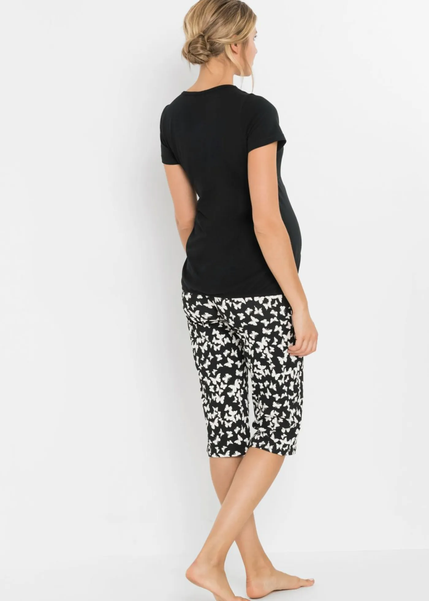 bonprix bonprix Premamá Y Lactancia|Ropa Para Dormir>Pijama de lactancia Negro estampado