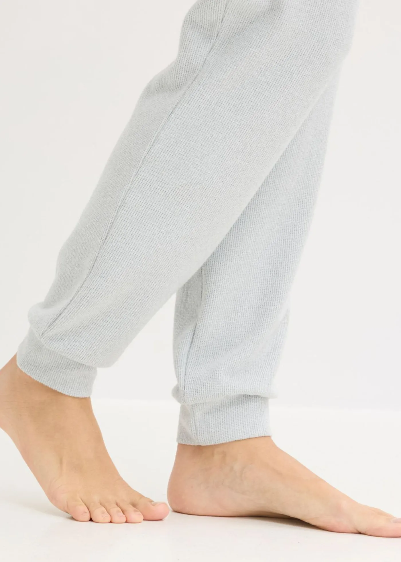 bonprix bonprix Homewear|Ropa Para Dormir>Pijama de suave punto gofrado gris claro jaspeado moteado